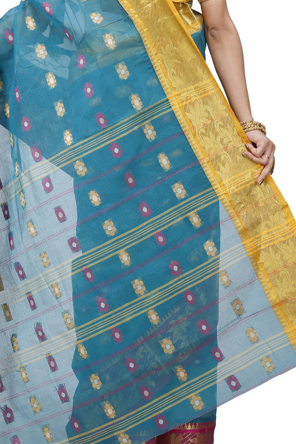 Green Pure Cotton Dui_Has Tant Saree (871)